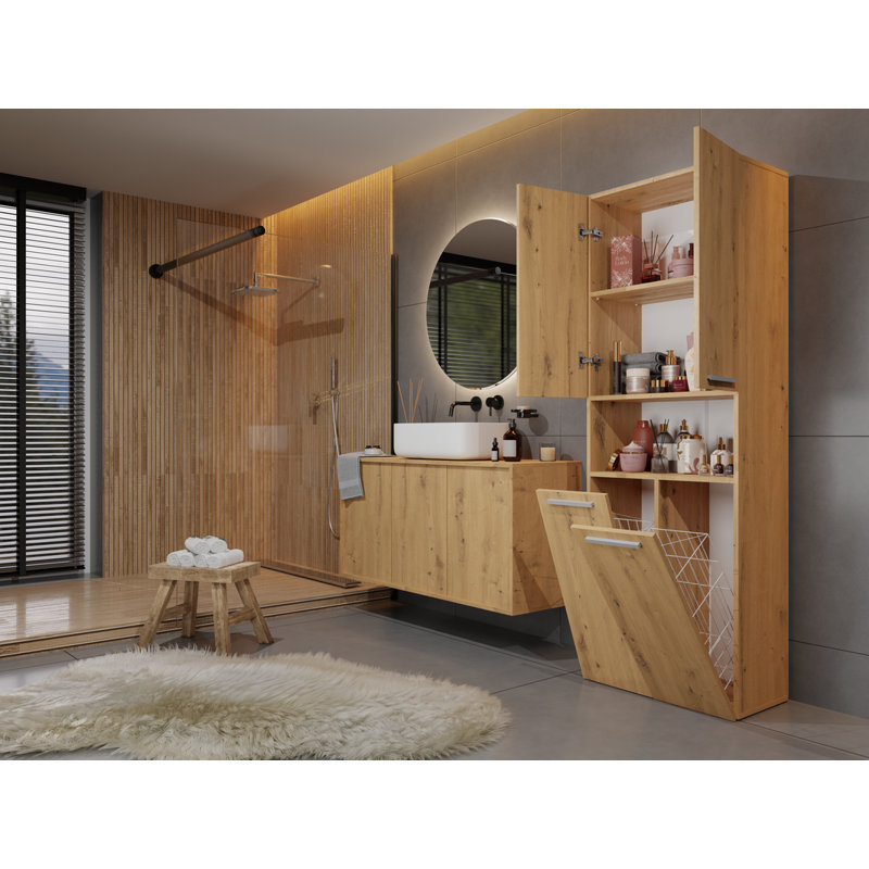 MDF/Chipboard Linen Cabinet, Brown/Black