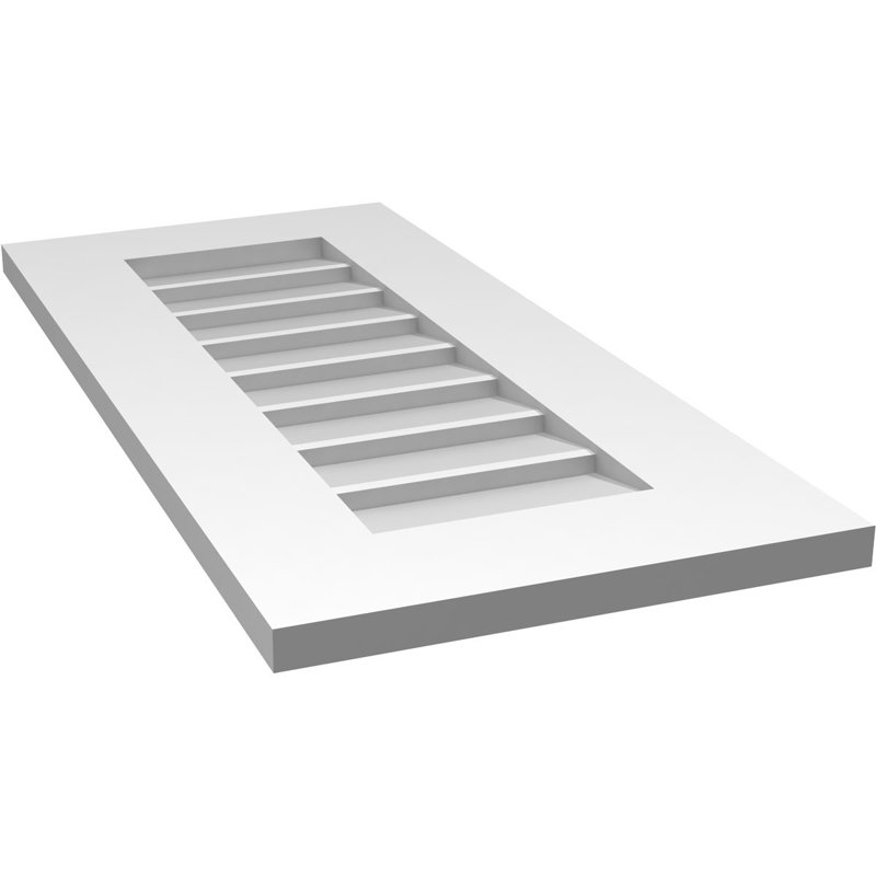 Vent à pignon rectangulaire en uréthane non-fonctionnel, H 30 po x l 14 po x P 1 po