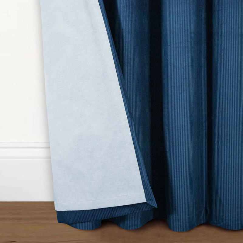 Rylaey Blackout Curtain Pair, 229cm Width x 274cm Drop, Navy