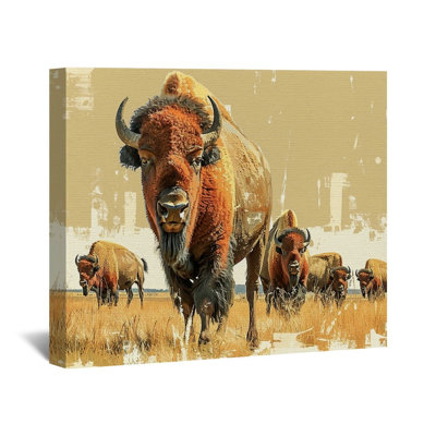 " Herd Of Bison " on Canvas
