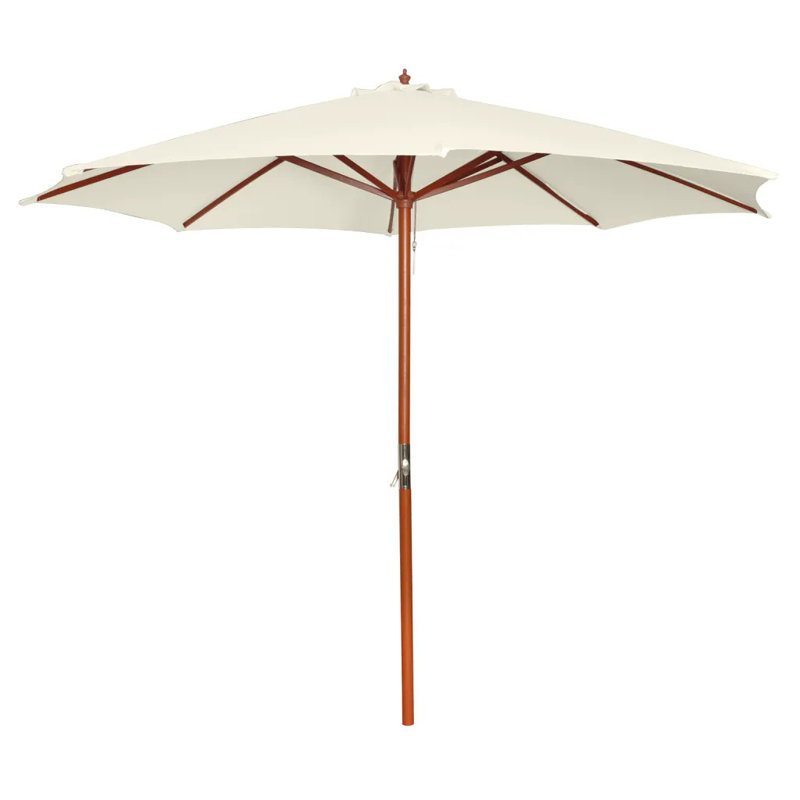 300cm Market Parasol, White, 258cm H x 300cm W x 300cm D, Brown