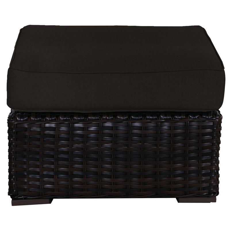 Repose-pieds d'extérieur avec coussin Sireci, Noir