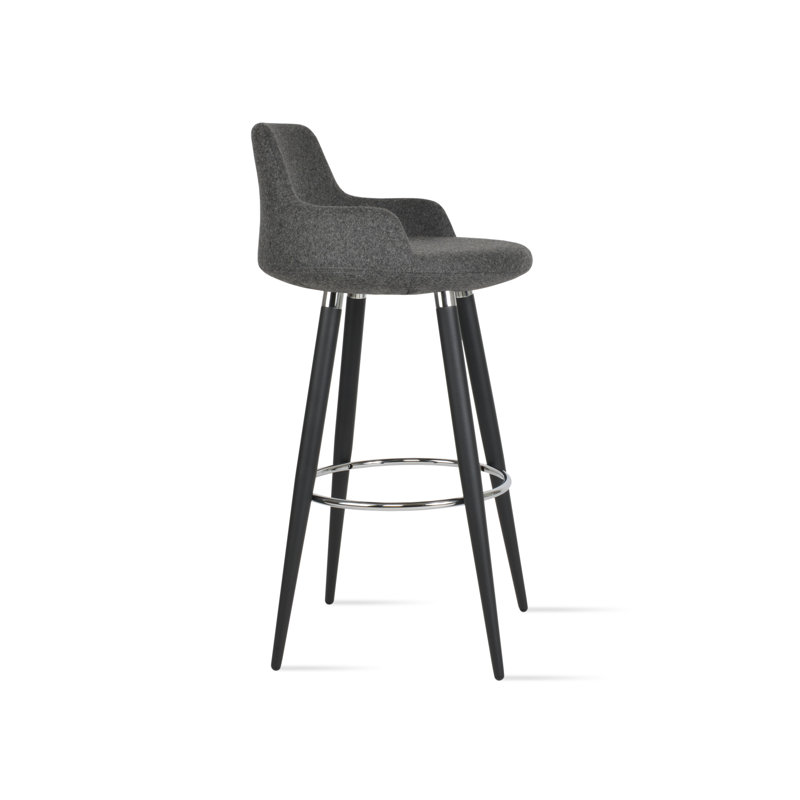 Tabouret de bar et de comptoir Dervish Ana, Gris foncé, Tabouret de bar (hauteur d'assise de 29,5 po)