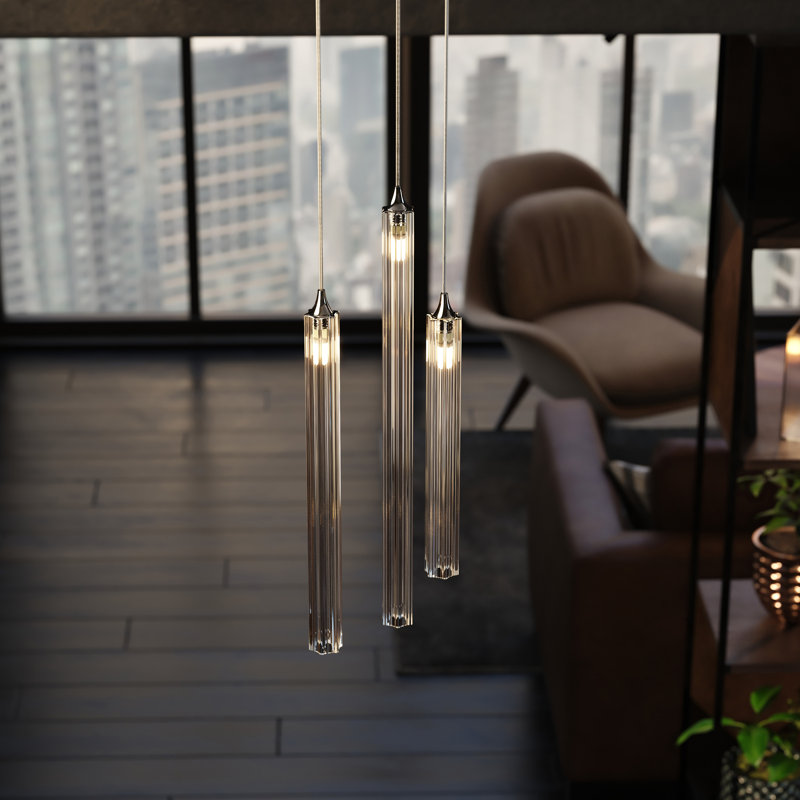 Krystal 3 - Light Pendant, Satin Nickel