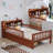 Twin Bed with Headboard Storage, 2 Under-Bed Drawers, and 3-Side Guardrails for Safety,Walnut-1619181781