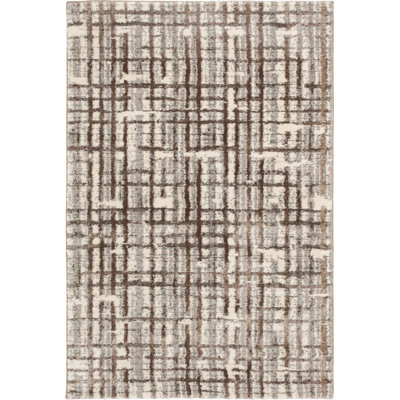 Orren Ellis Courson Zanetta Brown/multi Plaid Indoor Polypropylene/Polyester Area Rug