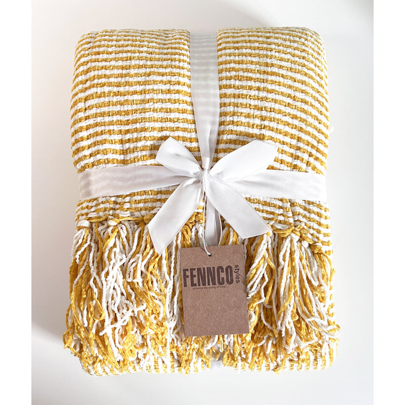  Jeté douillet en chenille, Jaune