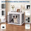 Barre de taille moyenne pour chien avec cage en bois anthracite 30 po x 21 po x 25 po pour l'intérieur-875243568