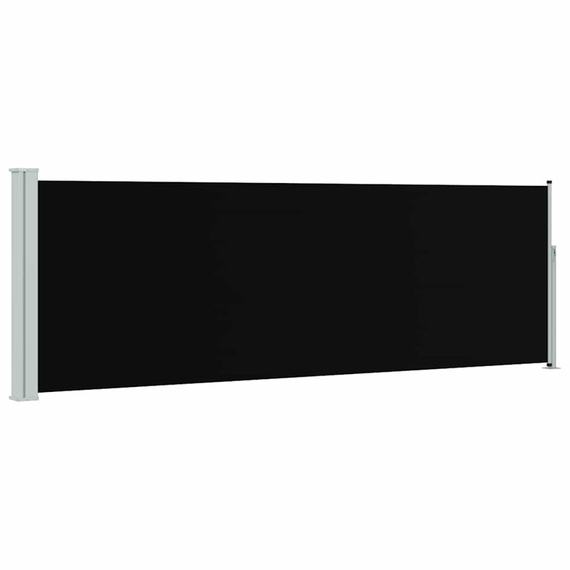 Polyester Cover Retractable Patio Awning, Black, 39.4" H x 118.1" W