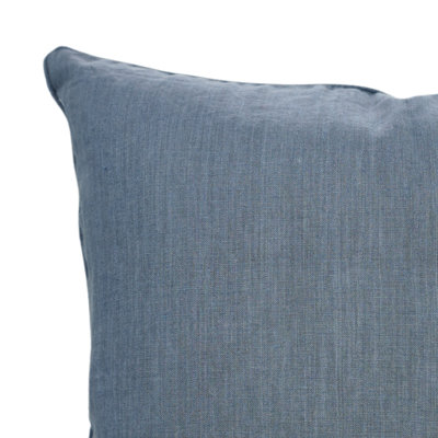 Fabdivine Handmade Solid Blue Cushion Cover Modern Home Décor Decorative Pillow for Sofa & Bed