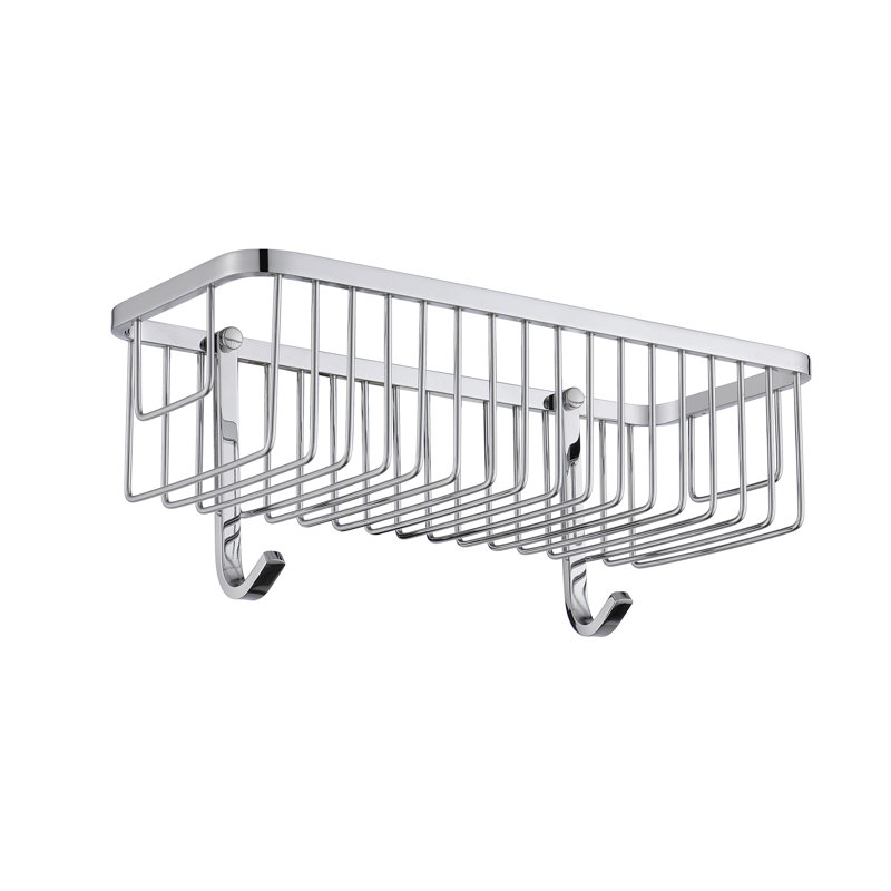 Wall Mounted Stainless Steel Shower Caddy with Hooks