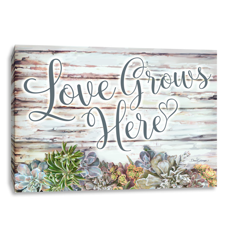 «Love Grows Here», art mural sur toile, H 18 po x l 24 po x P 0,75 po