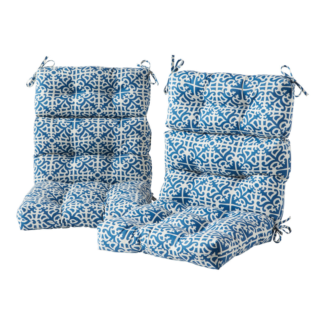 Lester Outdoor High Back Chair Cushion Beachcrest Home™ Cushion Color: Indigo