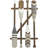 Wood Arrow and Stripe Patterned Paddle Home Wall Decor with Muted Blue Accents-1042279895