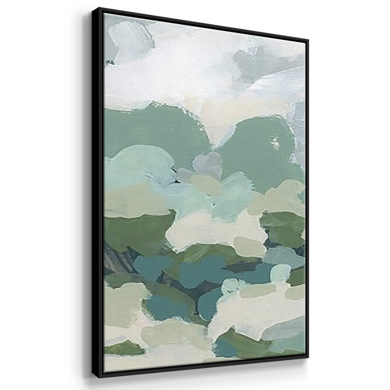 Verdant Hillside II - 3 pièces, reproduction sur cadre flottant sur toile, Noir, H 24 po x l 48 po x P 2 po