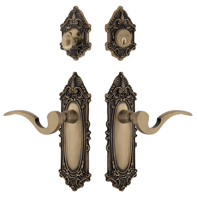 Nostalgic Warehouse Victorian Entry Set with Manor Lever, Antique Brass, 2.75
