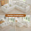 Canapé modulaire surdimensionné en L surdimensionné sans os, canapé modulaire à nuage compressé avec mousse à mémoire de forme, aucun assemblage requis-104139155-104139150