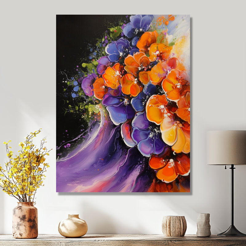 Fractal Bloom Poppy Gardens III - coquelicots, impression sur métal, H 20 po x l 12 po x P 0,84 po