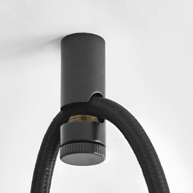 Ceiling Cable Mount Hook for Swag Pendant and Chandelier Lighting, Shiny Black