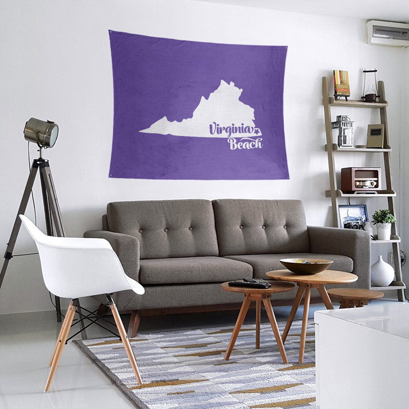 Tapisserie de Virginia Beach, H 27,5 po x l 37,5 po, Mauve