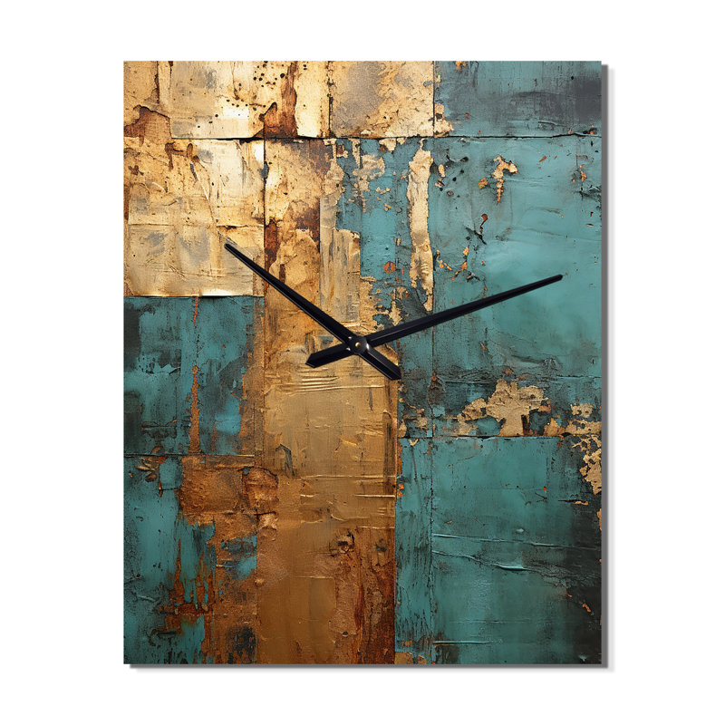 Horloge murale rétro géométrique Kintsugi, H 32 po x l 16 po x P 1 po