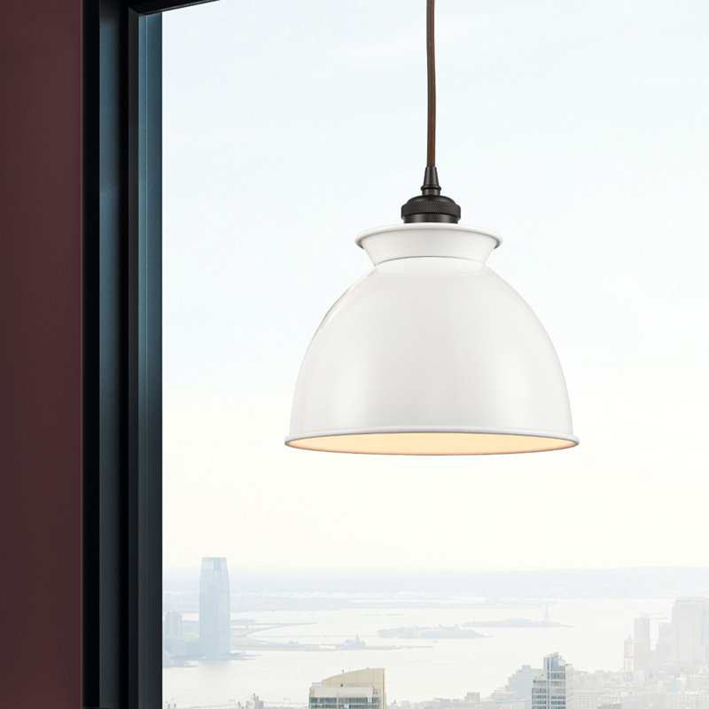 Arev 1 - Light Single Pendant, Oil Rubbed Bronze, Yes, Glossy White