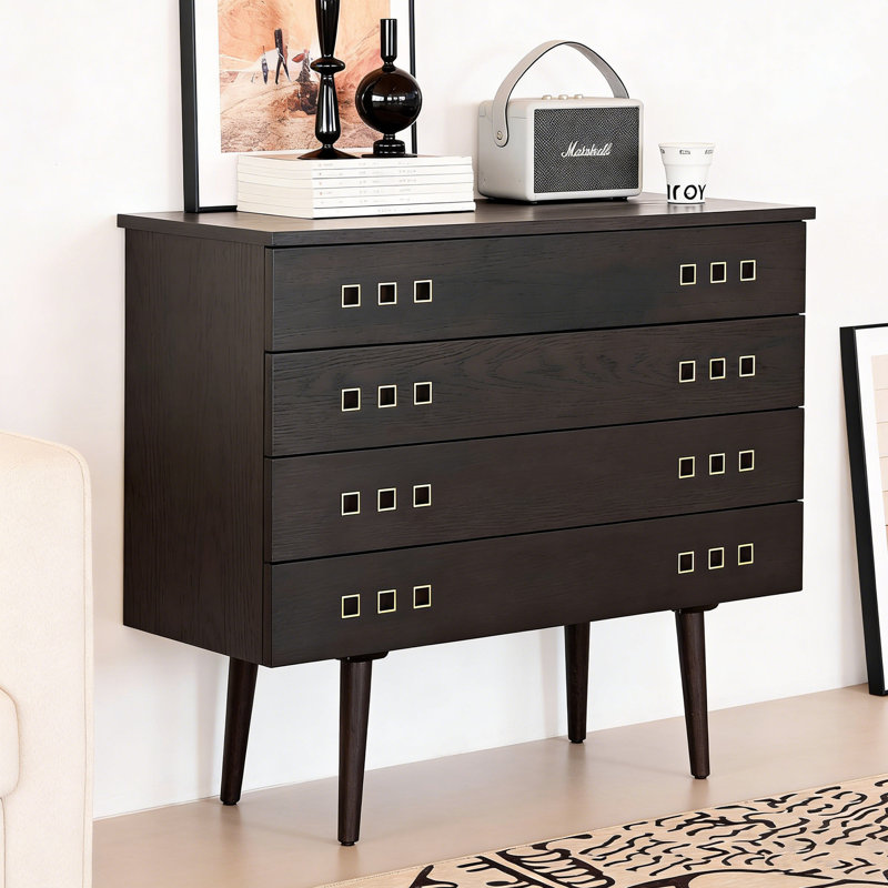 Commode d'appoint nordique de style rétro, Noir