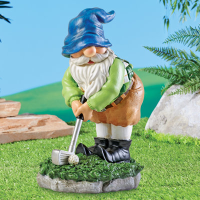 Charming Hand-Painted Golfing Gnome Statue