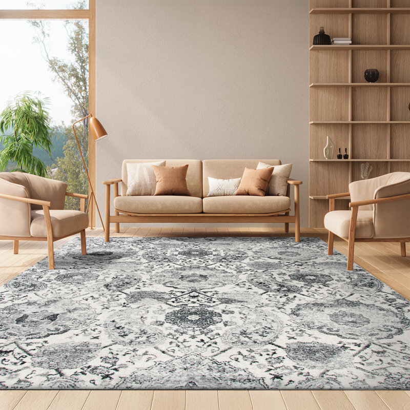 Tapis oriental crème/argenté Barefield, Rectangle 8' x 10'