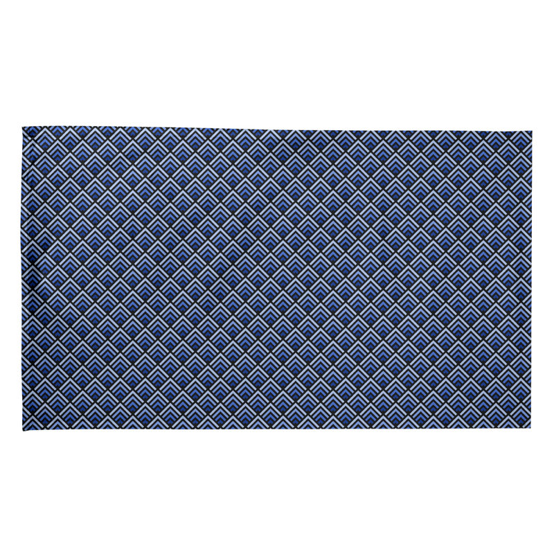 Torchon à motif géométrique inversé, Polyester sergé, Brun