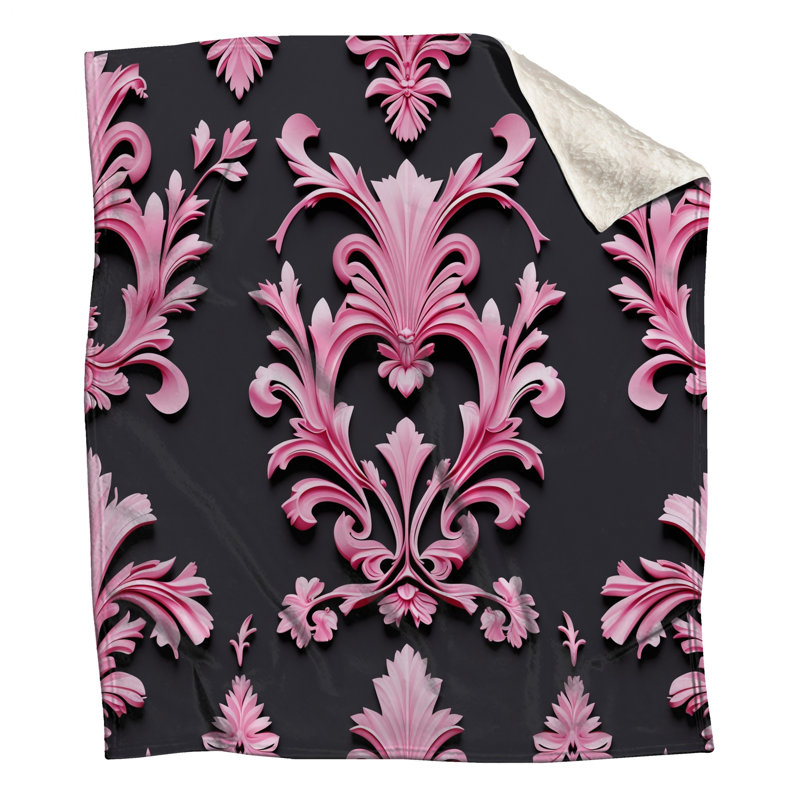 Couvertures florales roses, L 60 po x H 80 po