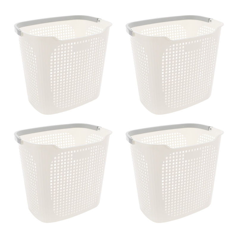 Lot de 4 paniers à linge, Cream White