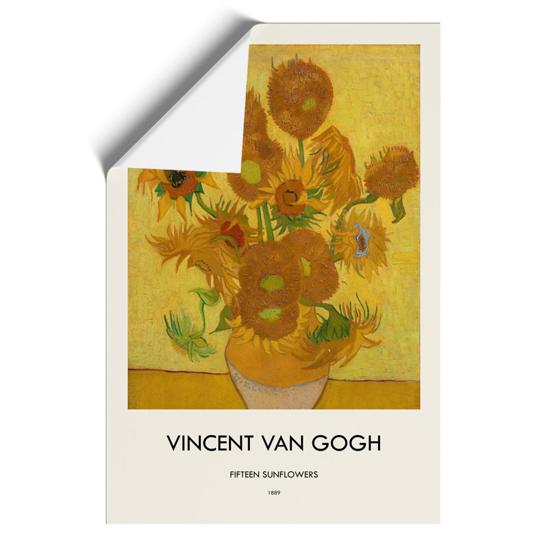 Fifteen Sunflowers Print by Vincent van Gogh - Frameless Print, 30cm H x 21cm W x 0.1cm D