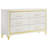 Jenny Dresser, 6 Drawers, Hairpin Style Legs In Gold, Bar Handles, White