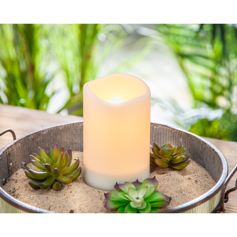 Bougie d'extérieur à énergie solaire à DEL de 8 pouces - Pilier en plastique imperméable avec scintillement doux pour le patio, le jardin et le décor de table