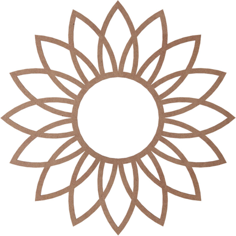 Médaillon de plafond 36 "x 36" x P 13 7/8 "x T 3/8" en bois de marguerite, chêne rouge, H 22 po x l 22 po x P 0,38 po