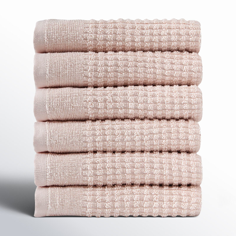 Earline Midweight Waffle Washcloth, Pink