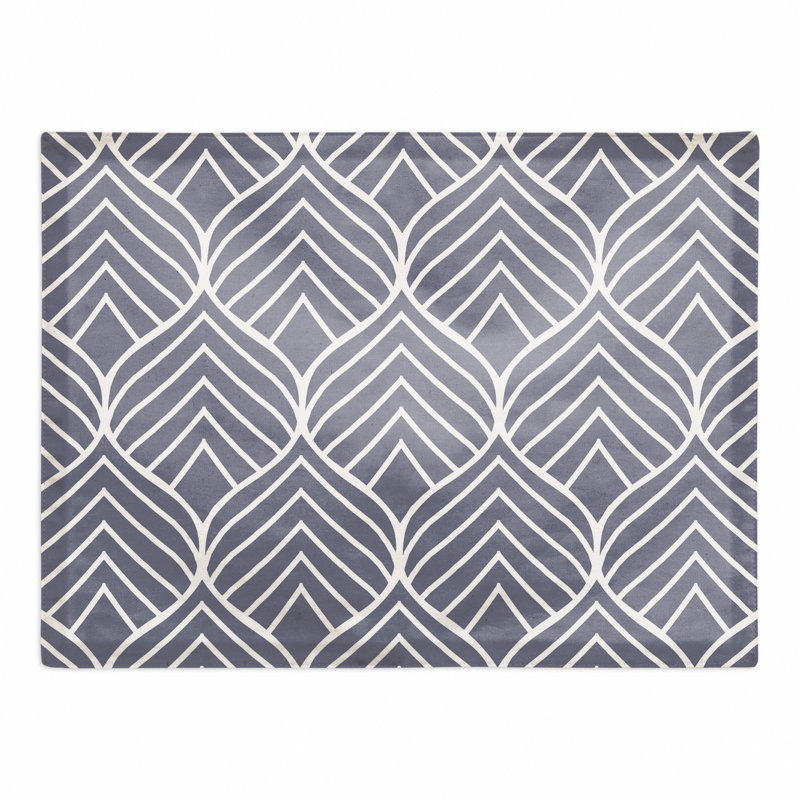 Poly Twill Geometric Rectangle Placemat, Blue