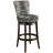 Alesja Swivel Counter or Bar Height Armless Bar Stool with Footrest in Faux Leather and Black Wood-17752755-41670666