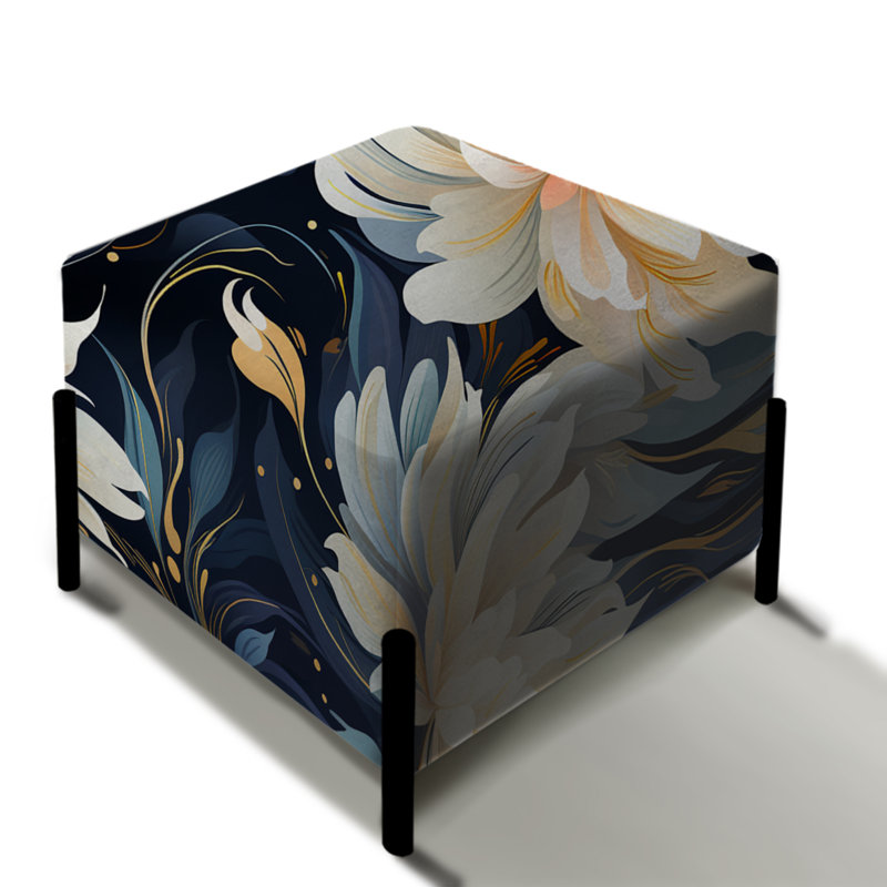 Astral Ikat Whimsy - Repose-pieds carré floral