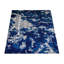 Bleu abstrait | Tapis intérieur beige en soie noué à la main-1052890286