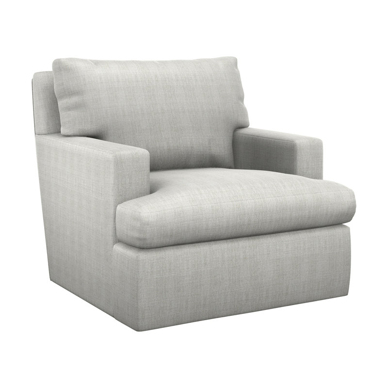 Bandar Swivel Armchair, White/Ivory
