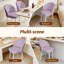 Chaise de coiffeuse pivotante à 360° sans roulettes, sans accoudoirs, en similicuir ergonomique avec pattes en métal, violette-1166554951