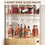 Corner Display Cabinet with Human Body Sensor RGB Lights, Wine Cabinet Liquor Stand with Glass Holder-1576863190