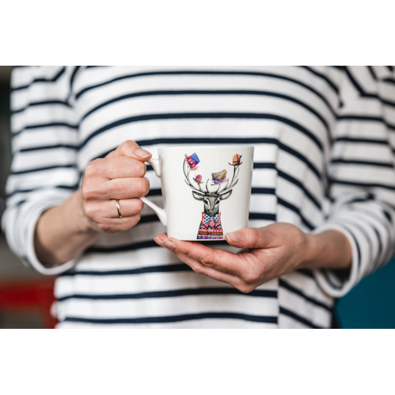 Tipperleyhill Stag Print Porcelain Mug, 380ml