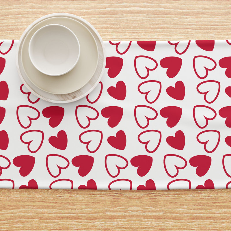 Euler Geometric Valentine's Day Table Runner, 108" L x 14" W