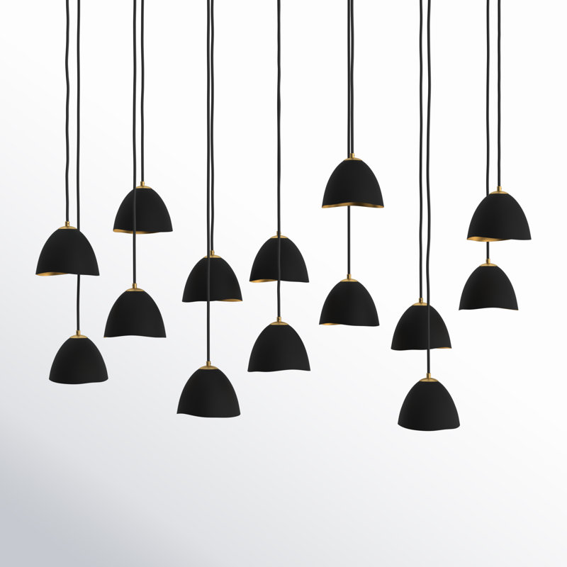 Nula 14 - Light Chandelier, Shell Black
