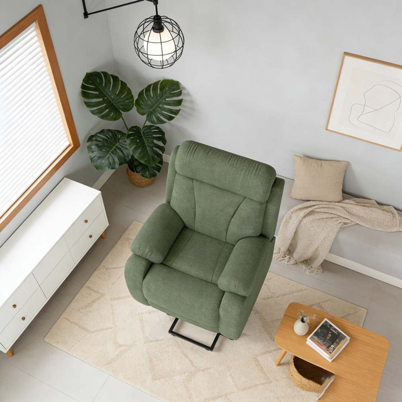 Fauteuil inclinable électrique Power Lift, Snowflake Velvet Fabric, Vert foncé