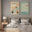 Reproduction d'art classique classique bleu sarcelle abstrait Mid-Century-71660109-71660106