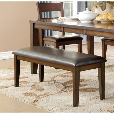 Wood Frame Bench 1Pc Fabric Upholstered Seat Dining Furniture